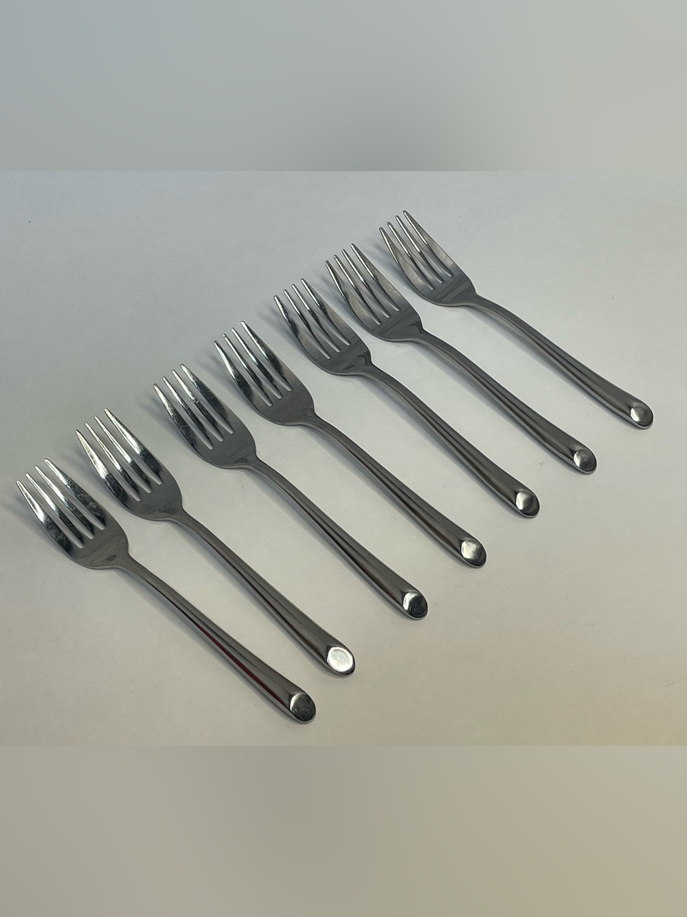 Towle Stainless Steel Wave Dinner Forks Lot of 7 Replacement Silver Flatware